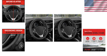 Load image into Gallery viewer, Durable Black Faux Leather Steering Wheel Covers with Accent Stitching - 2 Pack