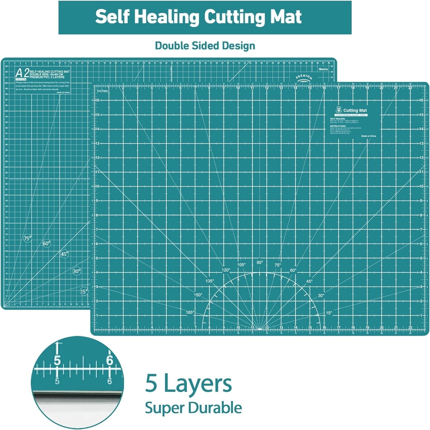 All-in-One Quilting Kit: Rotary Cutter, Blades, Mat & Craft Knife for Crafts