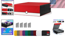 Load image into Gallery viewer, Premium 4-Row Card Storage Box with Magnetic Closure &amp; 24 Colorful Dividers
