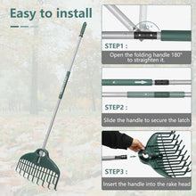 Load image into Gallery viewer, Compact Foldable Garden Rake with Ergonomic Handle - Effortless Leaf Cleanup