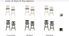 Load image into Gallery viewer, Elegant Black X-Back Swivel Bar Stools - Counter Height Set of 2 for Kitchen