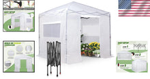 Load image into Gallery viewer, Spacious 8x8 ft Portable Greenhouse with Roll-Up Zippers for Ideal Growth