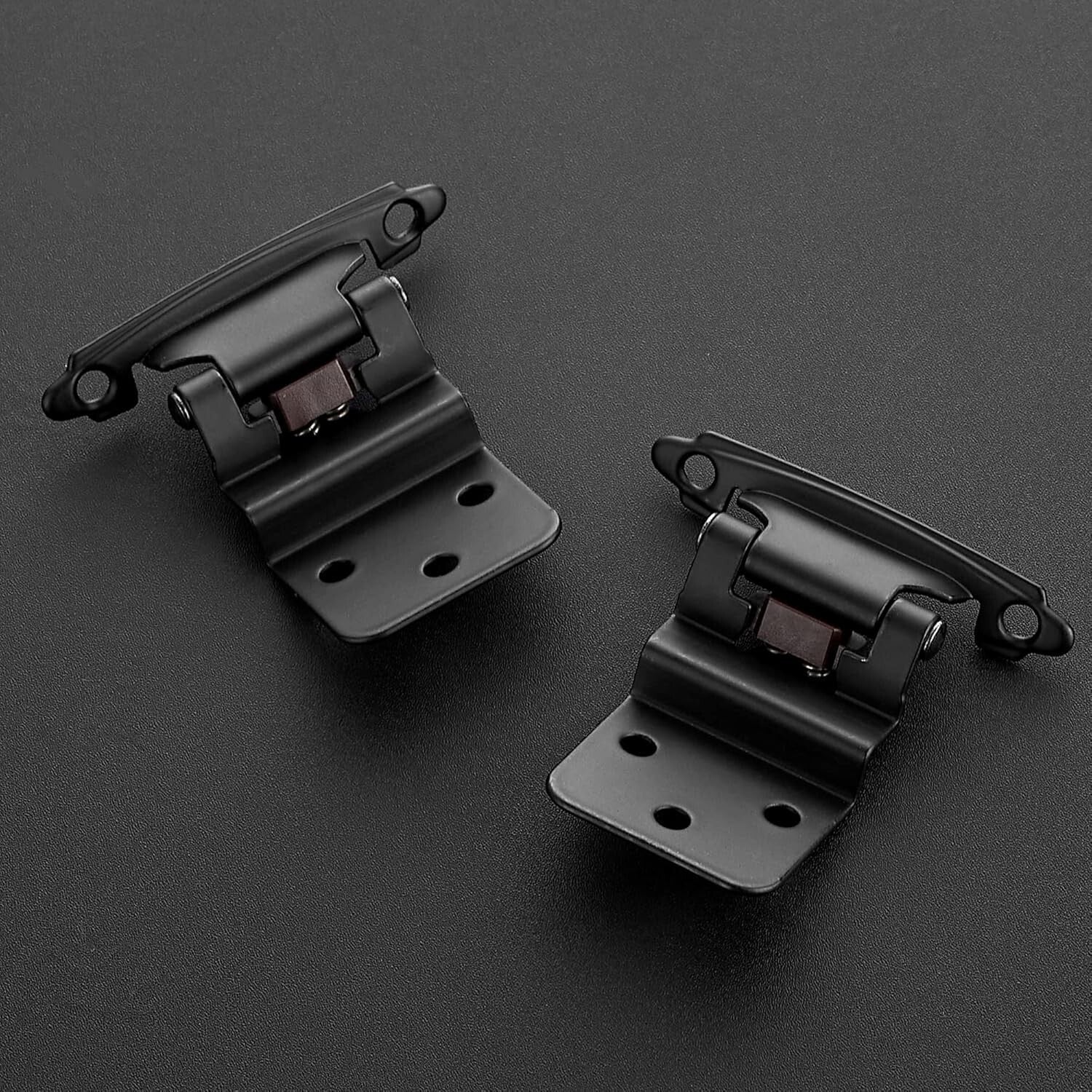 Easy Install 3/8" Inset Cabinet Hinges with Soft Close - 60 Matte Black Pieces
