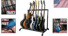 Load image into Gallery viewer, Compact Folding Guitar Stand for 7 Instrument Storage - Ideal for Travel