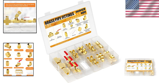 48-Piece Brass Pipe Fitting Kit – Complete Set for Reliable Plumbing Projects