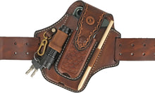 Load image into Gallery viewer, Premium Leather EDC Holster: Multifunctional Phone &amp; Tool Carrier with Belt Clip