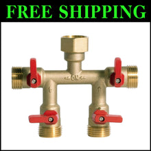 Load image into Gallery viewer, Heavy Weight Brass Hose Splitter – 4 Way Connector for Efficient Garden Watering
