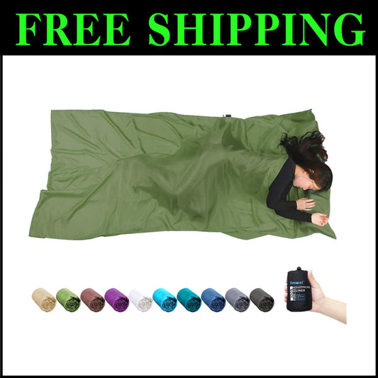 Luxury Silk Sleeping Bag Liner - Extra Wide 87"x43" for Ultimate Comfort