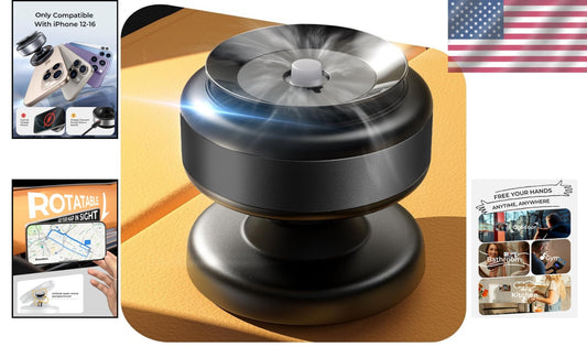 360° Adjustable Car Phone Holder - Magnetic Suction Mount for iPhone 12+ Users