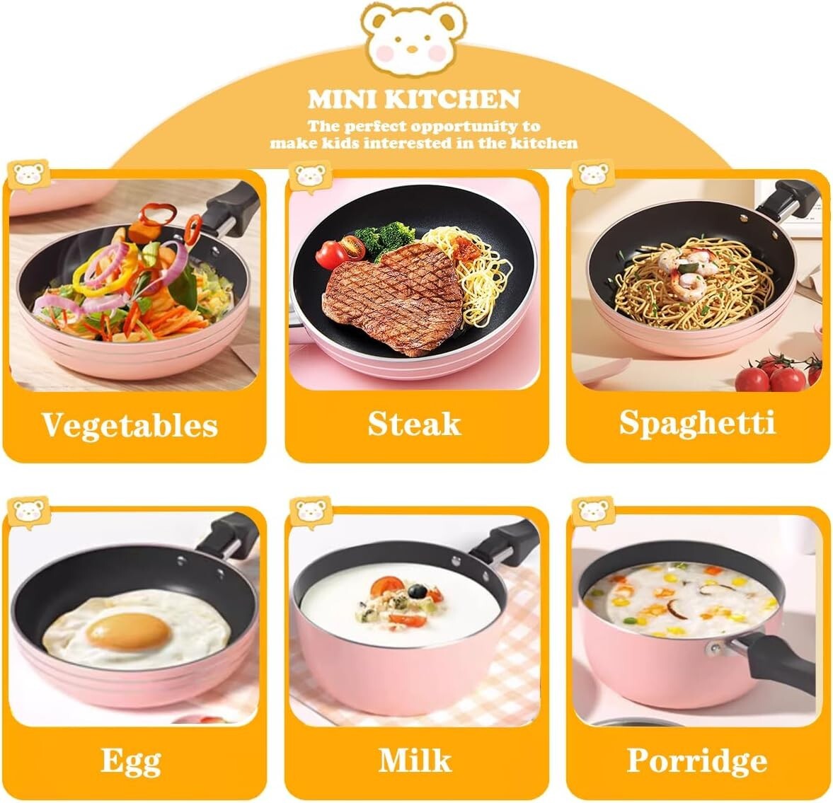 22-Pc Kids Cooking Set - Mini Kitchen Burners, Apron & Utensils for Ages 6-12