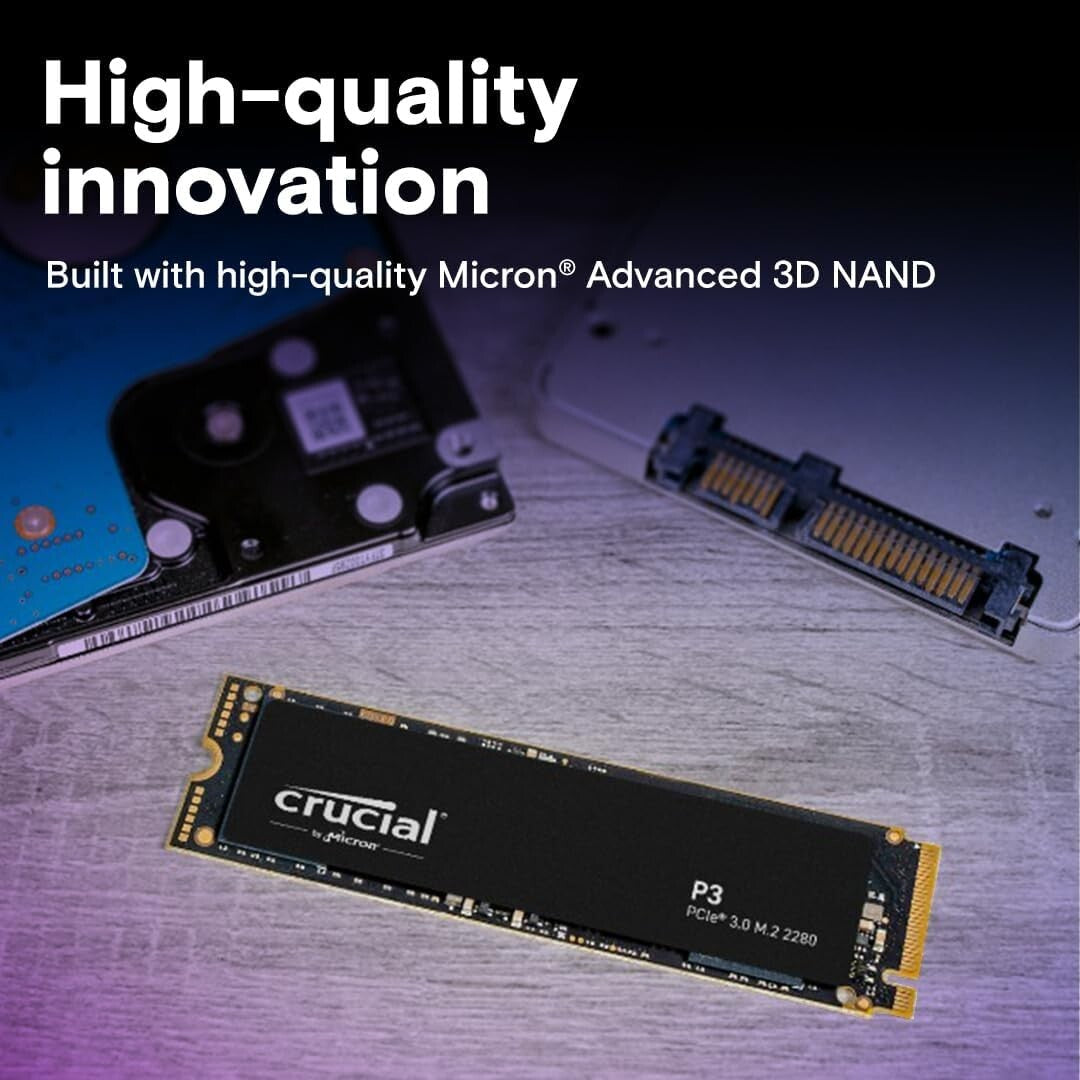 Upgrade to Crucial P3 500GB NVMe SSD - Lightning Speed & Data Recovery Included