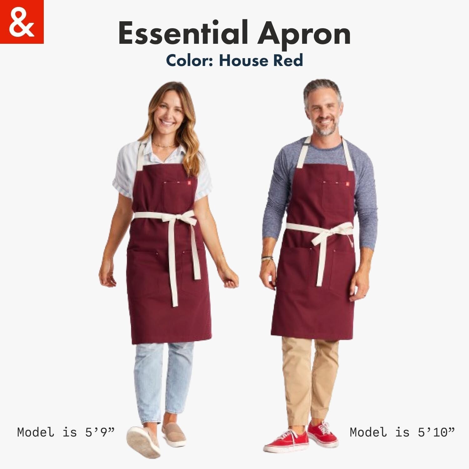 Professional Grilling Apron with Utility Loop and Double Pockets - Easy Care