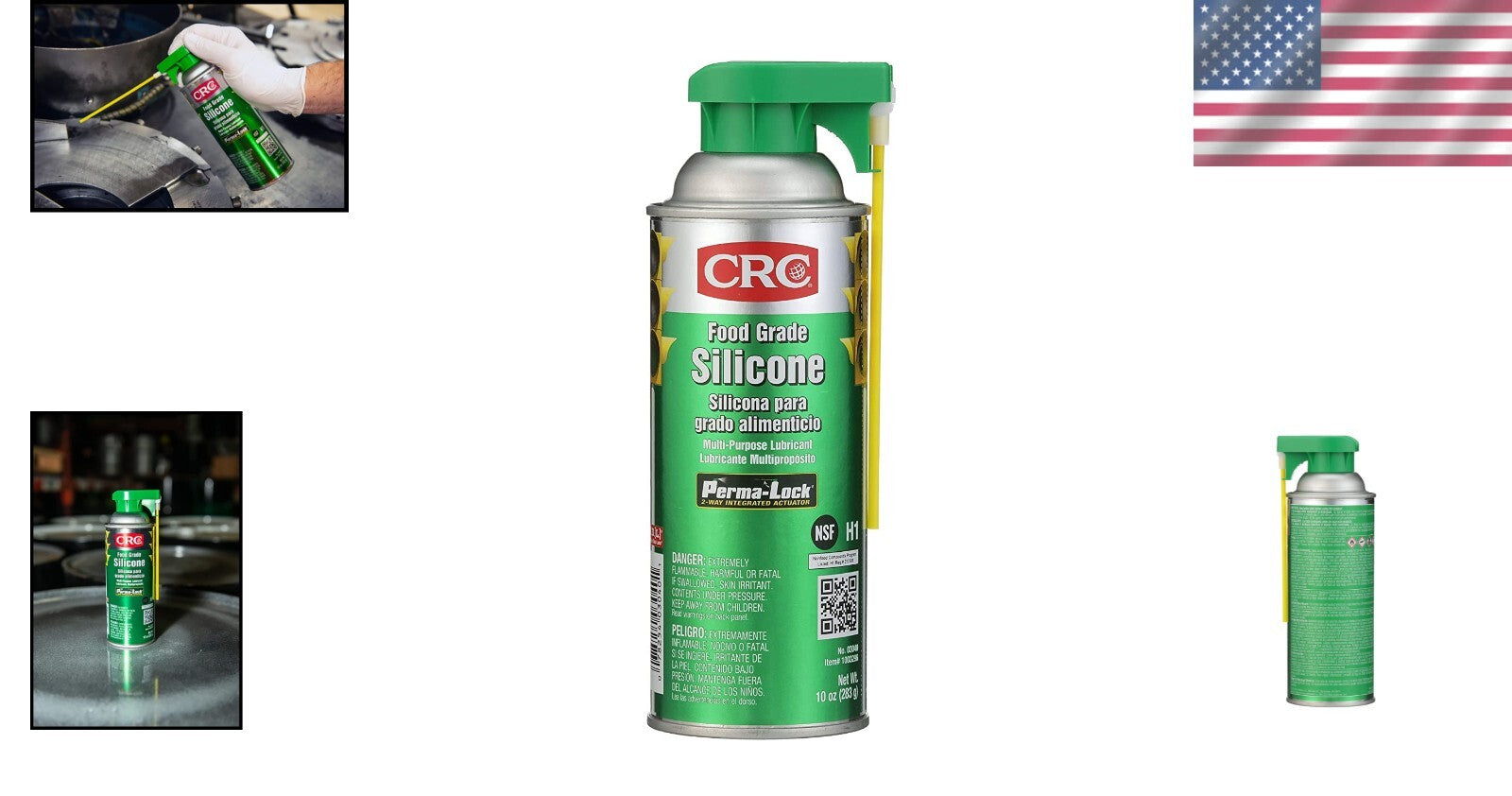 Food Grade Silicone Multi-Purpose Lubricant Spray - 10 oz, 3-Pack for High Temps