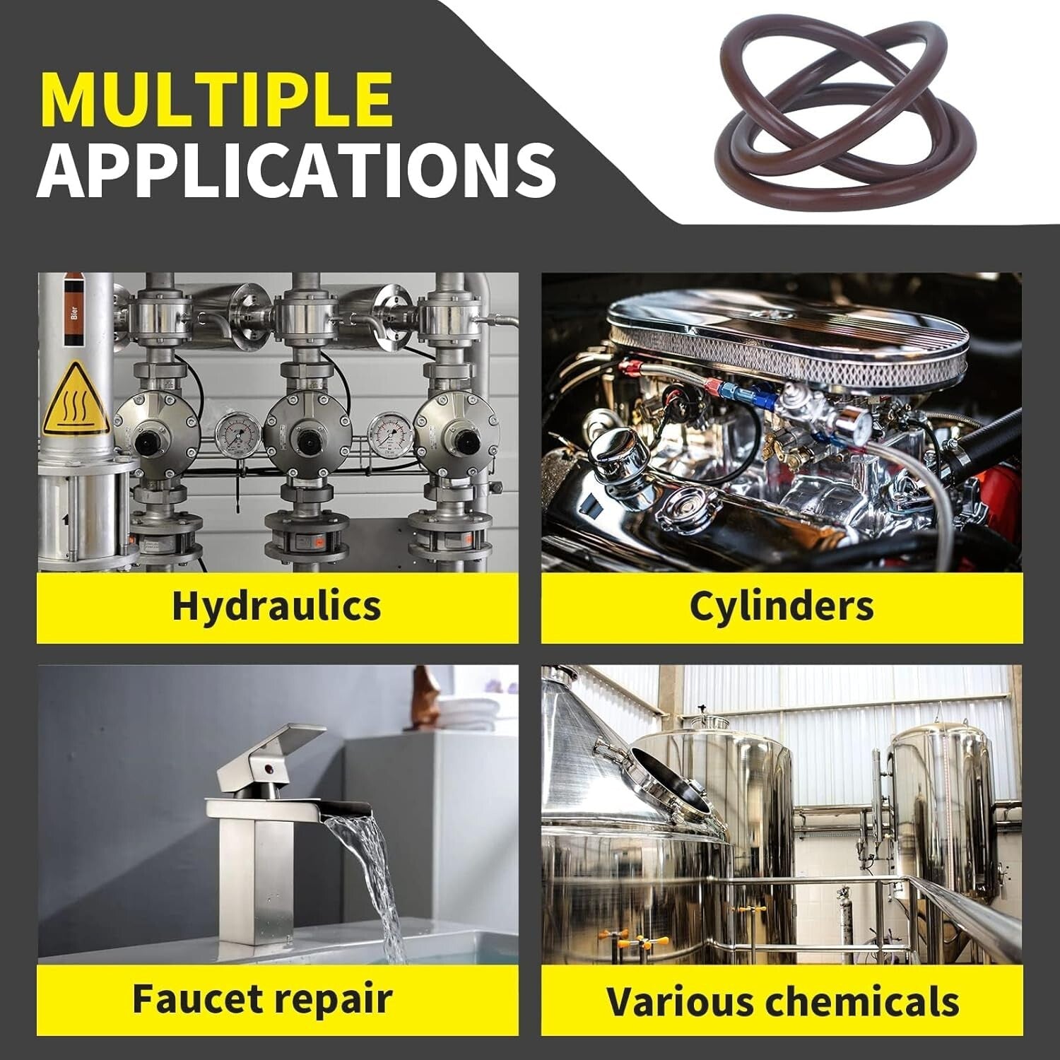 Durable SAE Viton O Rings - 382 pcs for High-Performance Industrial Applications