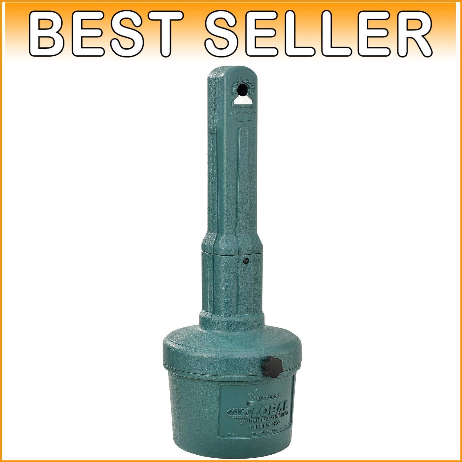 Sleek Green 11" Diameter Outdoor Cigarette Receptacle with Restrictive Opening