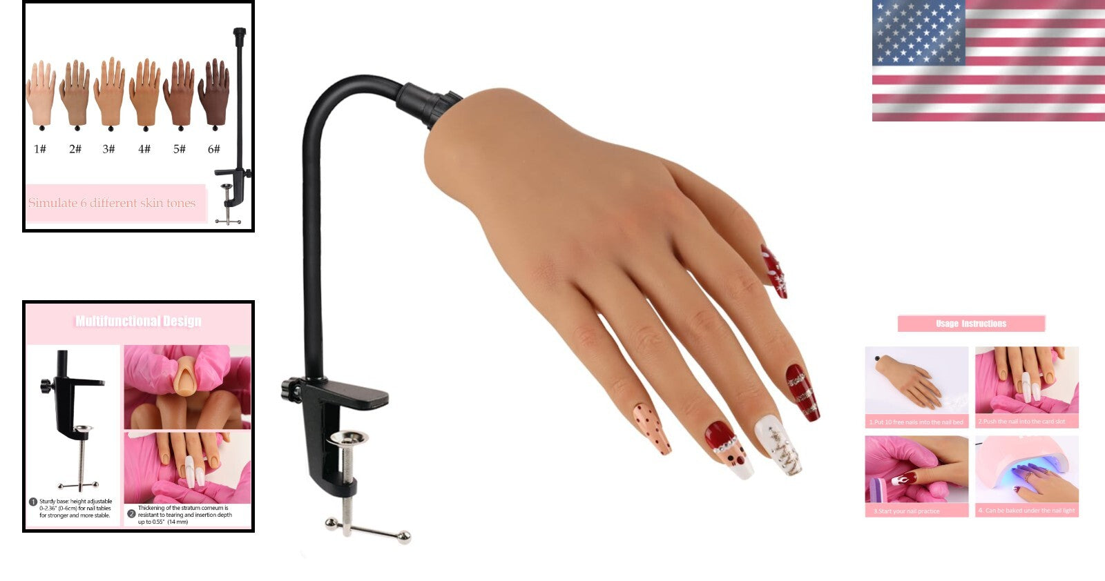 Reusable Soft Silicone Nail Training Hand: Perfect for Professional Practice