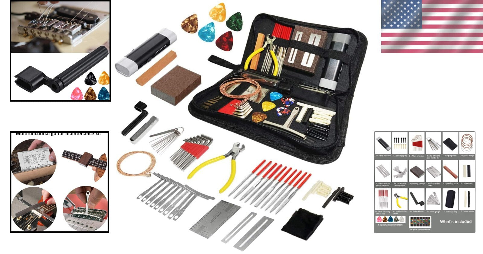 72-Piece Professional Guitar Tool Kit with Accessories - Perfect for Musicians