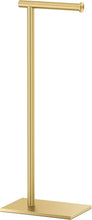 Load image into Gallery viewer, Luxury Brushed Brass Freestanding Toilet Paper Holder with Weighted Base, 22.25”