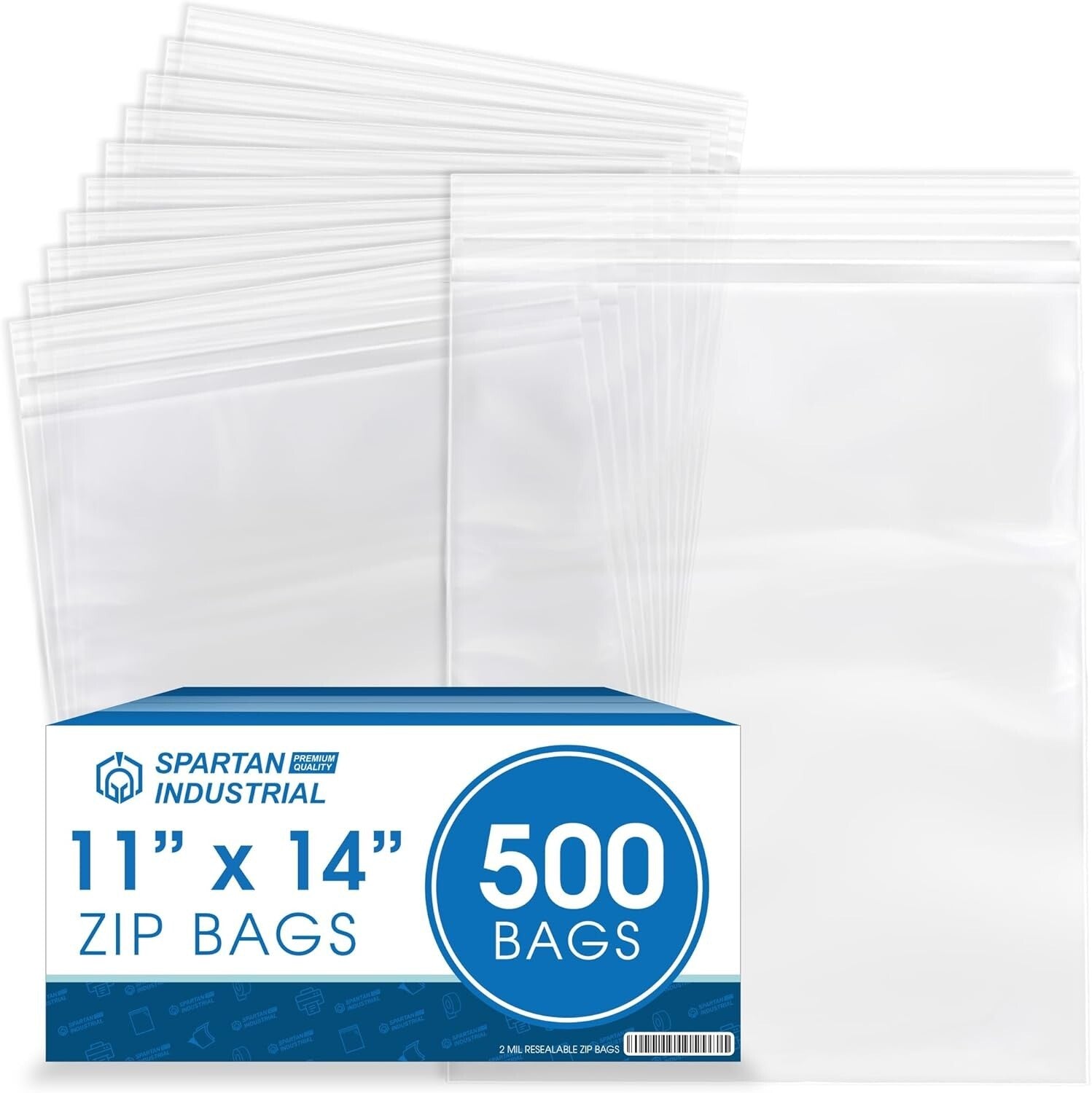Durable 11" X 14" Clear Reclosable Zip Bags - 500 Count for All Packaging Needs