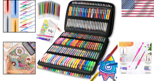 320-Piece Gel Pen Set: 160 Colors with Metallic & Glitter Options for Artists