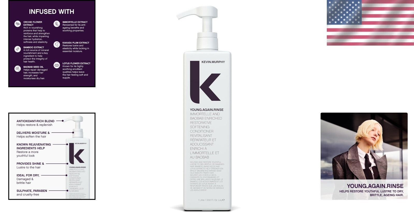33.6 Fl Oz KEVIN MURPHY Conditioner with Immortelle & Baobab - Gluten-Free Care