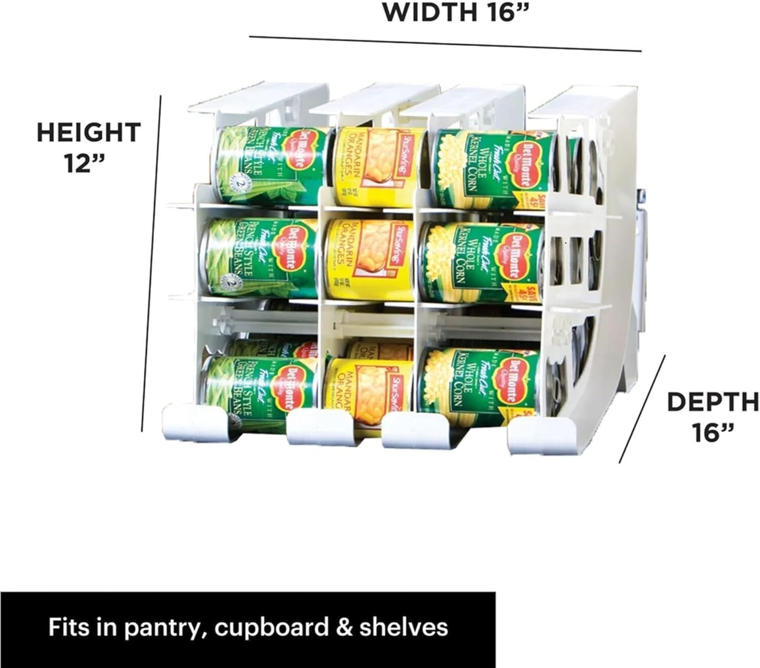 FIFO Canned Goods Organizer Rack - 54 Can Capacity for Efficient Pantry Storage