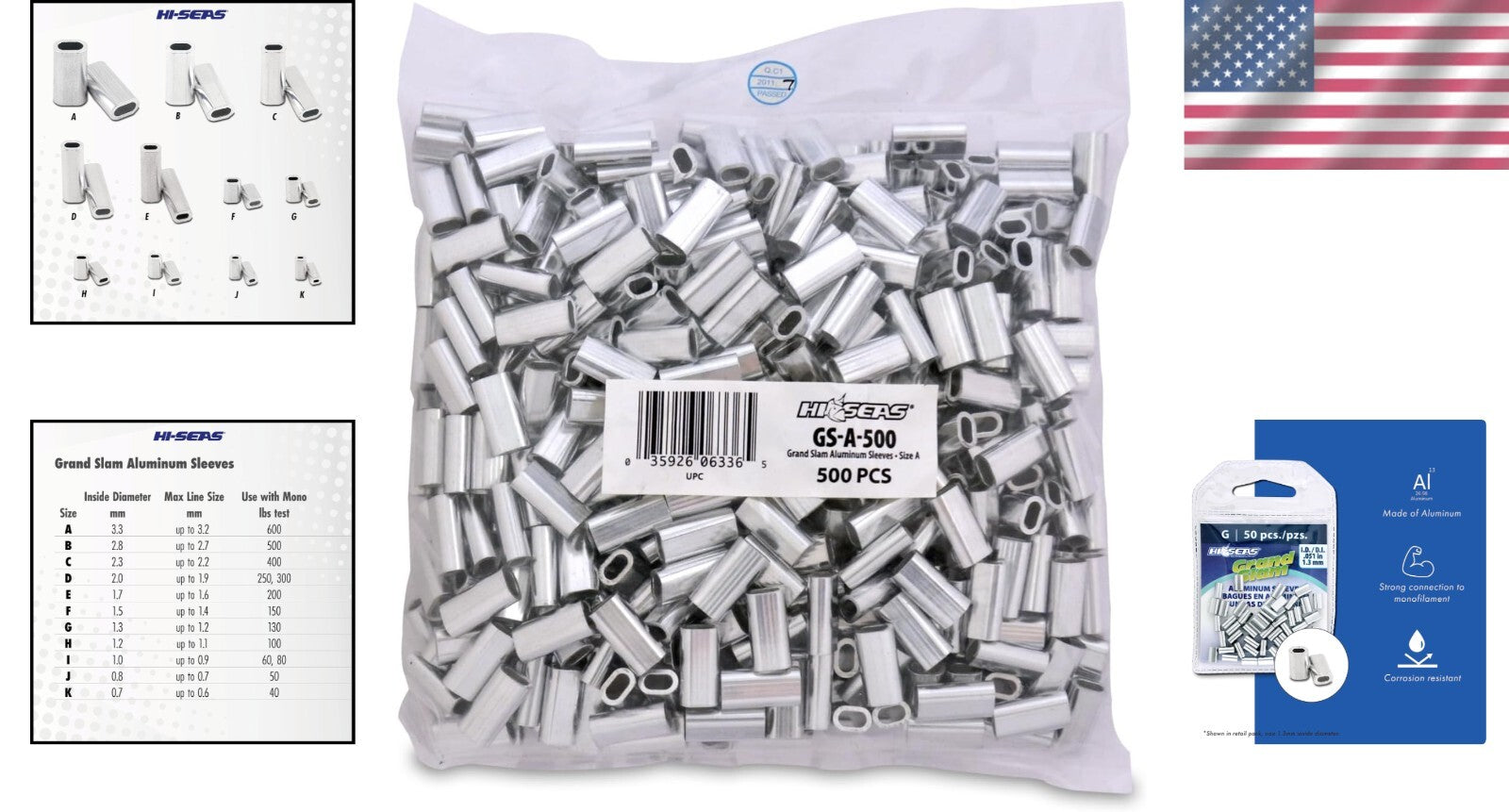 Strong Aluminum Fishing Line Crimps - 500 Pack for Secure Offshore Connections