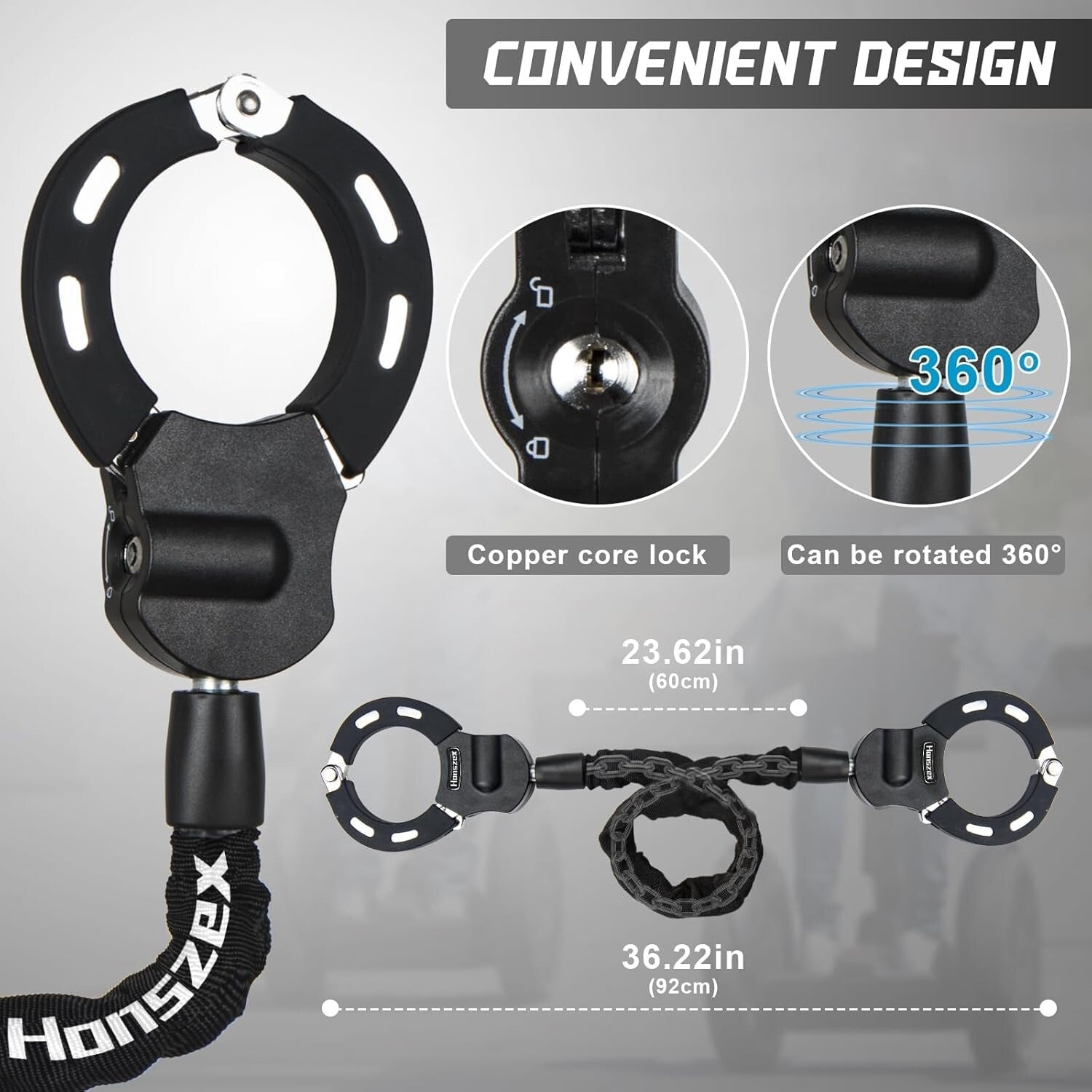High Security Scratch-Resistant Electric Scooter Lock with Heavy Duty Chain