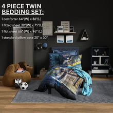 Load image into Gallery viewer, Kids’ Batman Bedding Set - Reversible Comforter &amp; 4 Piece Twin Set for Superfans