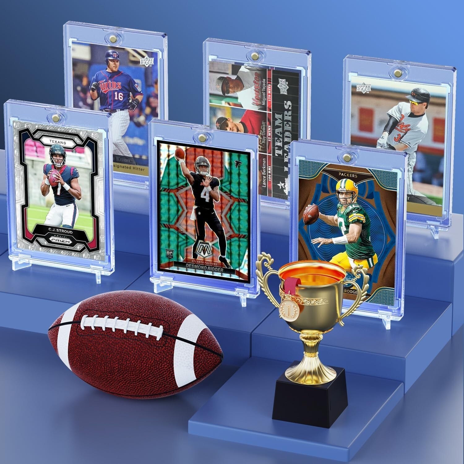 Premium 50-Pack Magnetic Card Holders - Acid-Free & Water-Resistant Protection