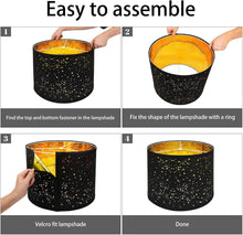 Load image into Gallery viewer, Premium 15" Drum Lamp Shades in Black - Soft Light Diffusion &amp; Easy Assembly