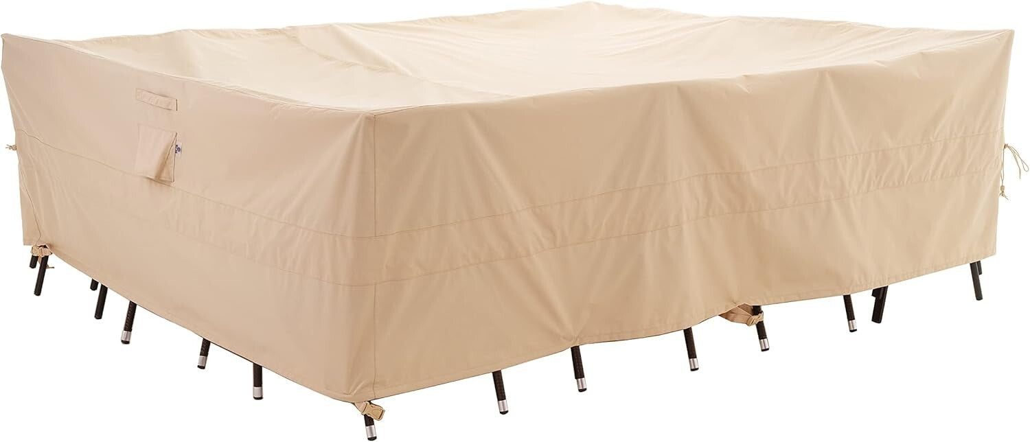 Heavy-Duty Waterproof Patio Table Cover 136x88in - Fade & Wind Resistant