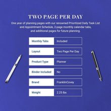 Load image into Gallery viewer, Classic Two Page Per Day Planner for 2025 - Inspiring Daily Organization