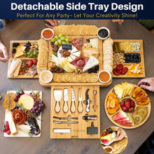Load image into Gallery viewer, Extra Large Marble &amp; Bamboo Charcuterie Board Set - 27 Entertaining Accessories