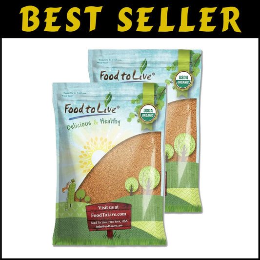 Vegan Organic Mustard Seeds, 20LB - Non-GMO Whole Spice for Exceptional Flavor