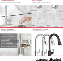 Load image into Gallery viewer, Durable 1-Hole Kitchen Faucet with Retractable Sprayer - Elegant Stainless Steel