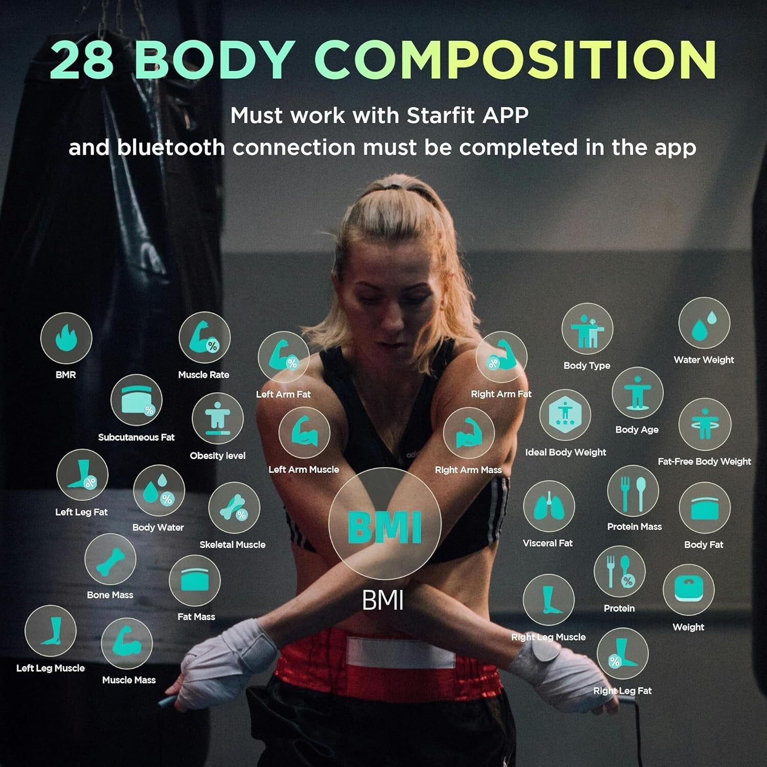 Advanced 8-Electrode Smart Scale with Hidden LED for Body Composition Analysis