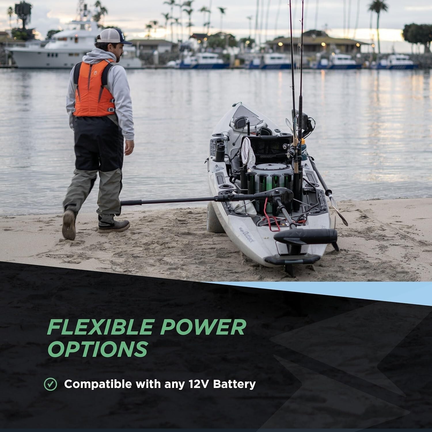 Lightweight 55lb Thrust Electric Trolling Motor - Durable Aluminum & Easy Mount