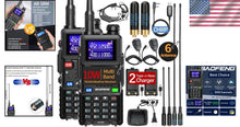 Load image into Gallery viewer, Rechargeable Ham Radio Walkie Talkies with NOAA Receiver and Speaker Mic, 2-Pack