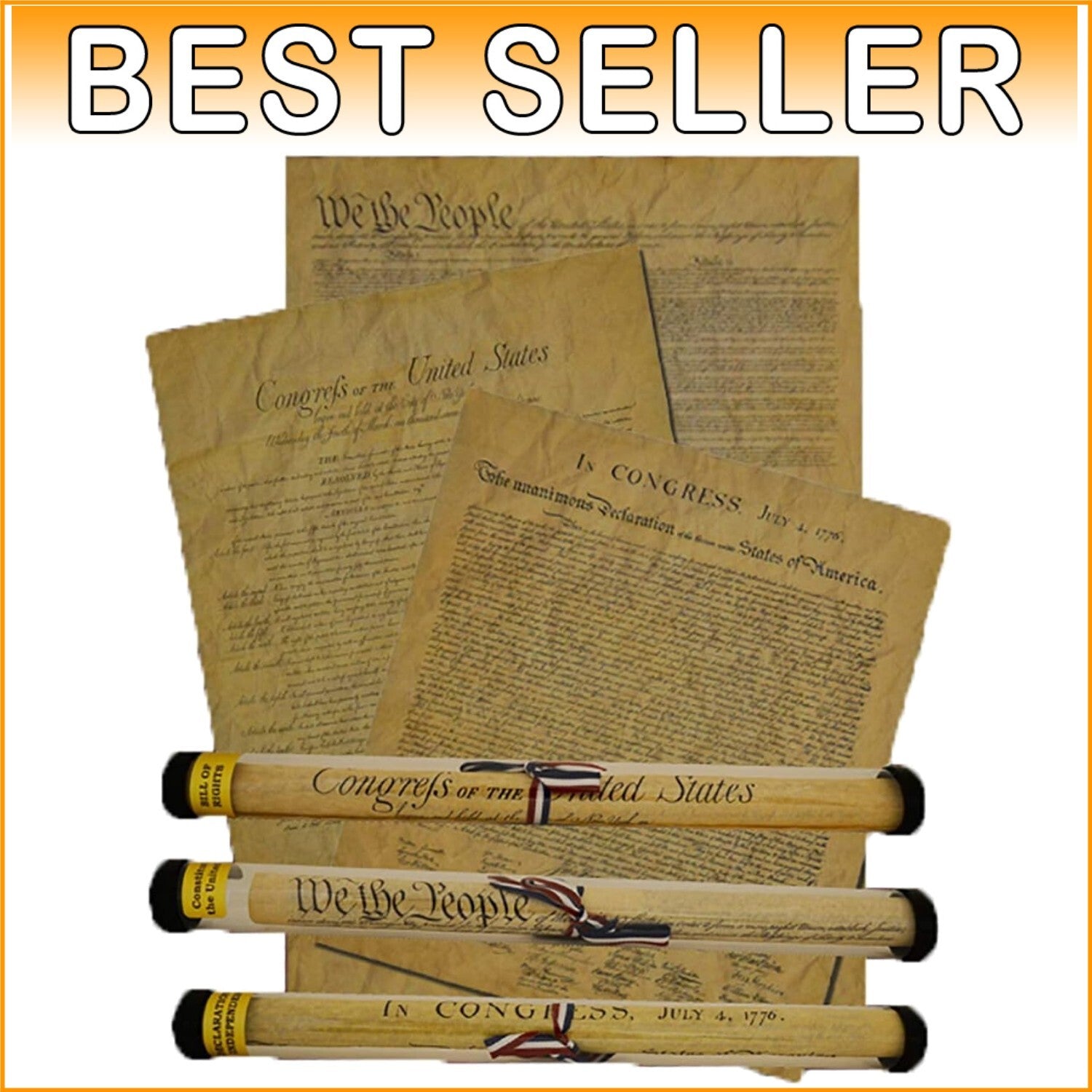 Documents of Freedom Bundle: Full-Size Replicas of Declaration, Constitution ...