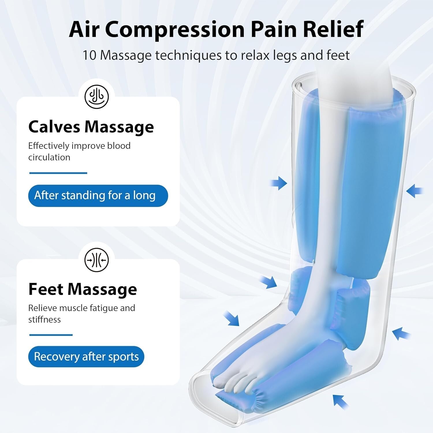Portable Leg & Foot Massager for Improved Circulation, Swelling Relief & Gifting