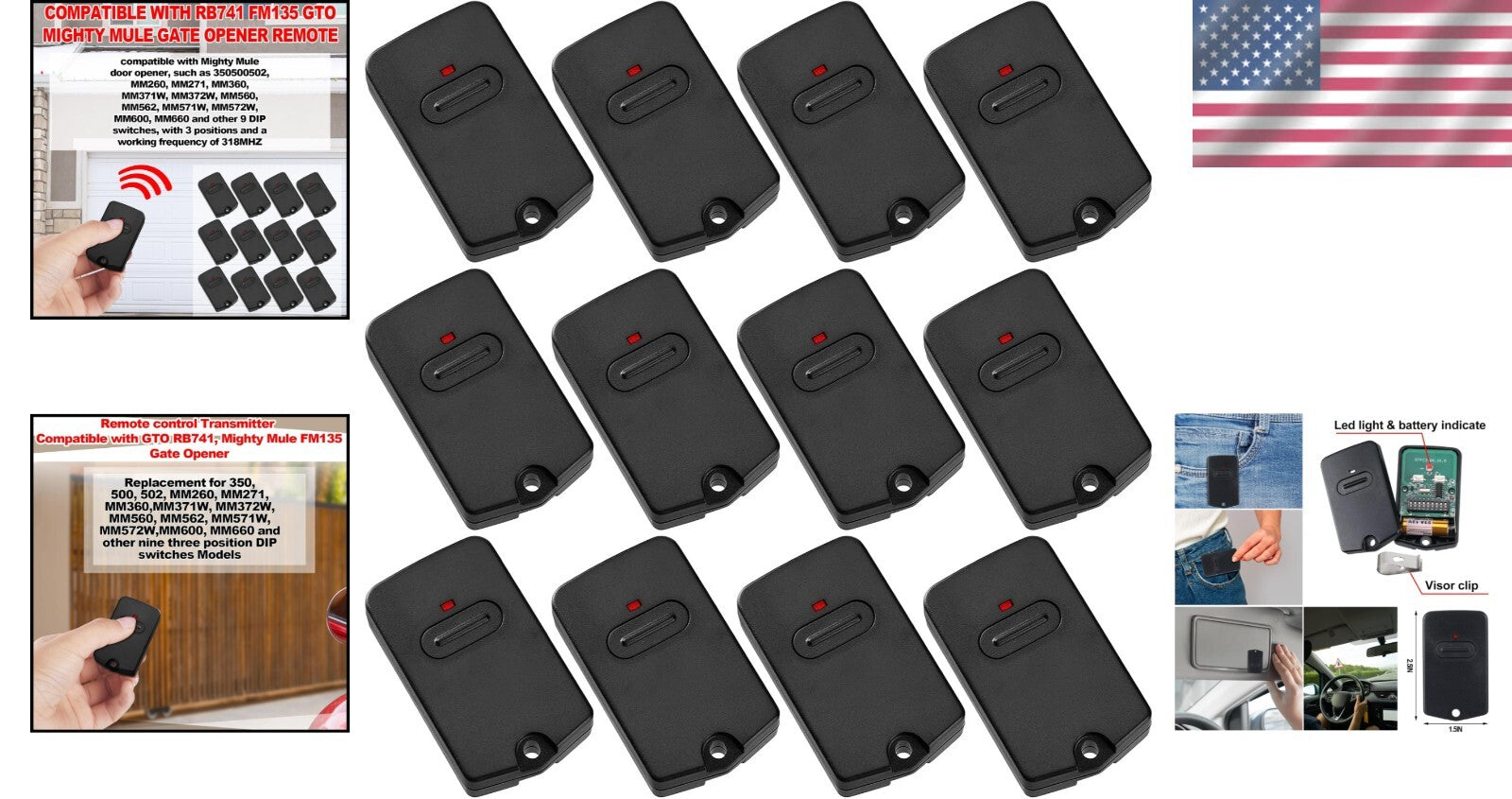 Ergonomic Garage Door Controllers - 12 Convenient Remotes for Gate Openers