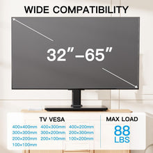 Load image into Gallery viewer, Universal Swivel TV Stand for 32-65 inch TVs - Adjustable Height &amp; Glass Base