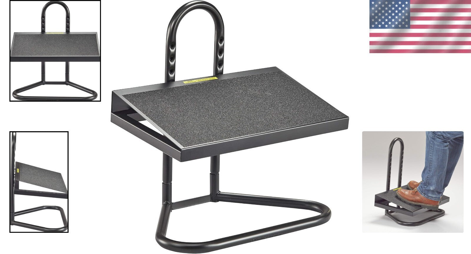 Heavy-Gauge Steel Footrest with 9 Adjustable Heights - Relieve Fatigue in Style