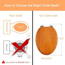 Load image into Gallery viewer, Quick-Release Elongated Toilet Seat in Eco-Friendly Wood - Elevate Your Bathroom