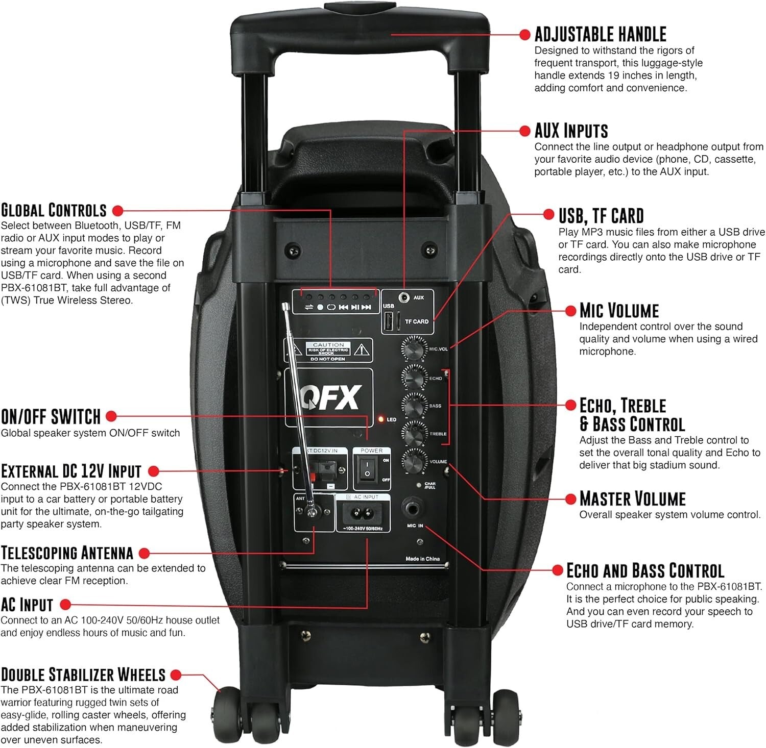 Compact Portable Music Speaker with Bluetooth & FM Radio - Ideal for Any Event