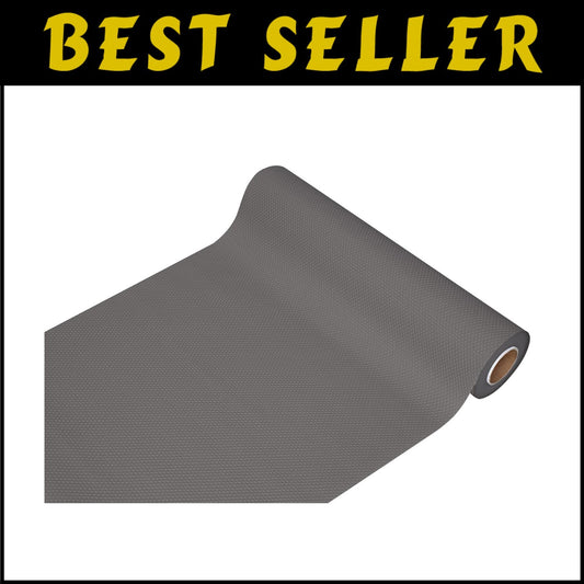 Quality Non-Slip 17.7" x 33' Shelf Liner - Easy Clean Grey Cabinet Protector