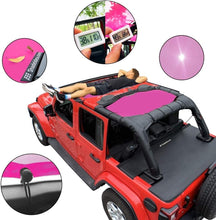 Load image into Gallery viewer, Pink Mesh Sun Shade Top for Jeep Wrangler JL 2018-2023 – UV Blocker &amp; Noise R...