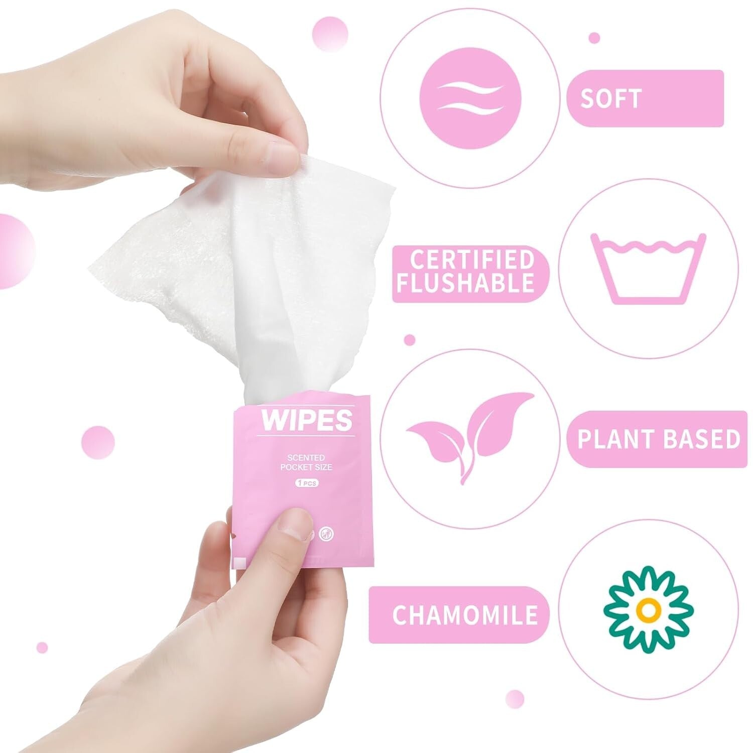 400 Individually Wrapped Wet Wipes - Soft & Alcohol-Free for Travel & Daily Use