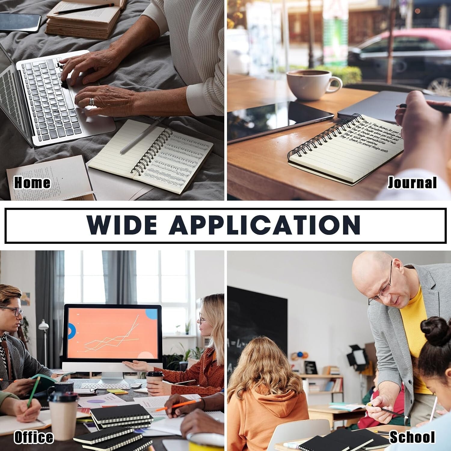 Durable 3x5 Spiral Notepads - 54 Bulk Memo Pads for Writing and Note-Taking